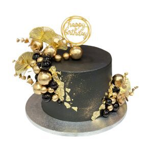 Black & Gold Theme Cake