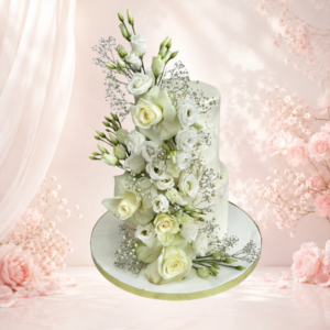 White Bloom Floral Cake