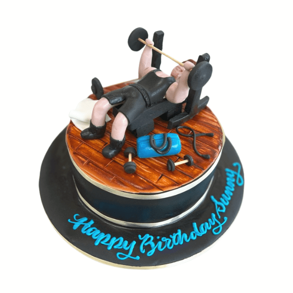 Fitness Gym Themed Cake With Weights