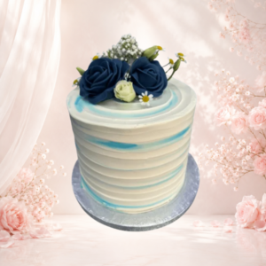 Textured Cake with Flowers