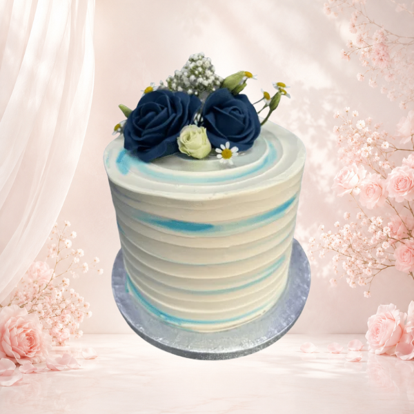 Textured Cake with Flowers
