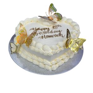 white butterfly cake