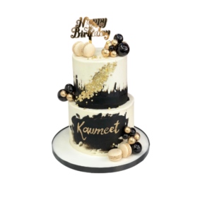 Black and gold beauty cake