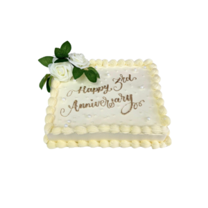 Simple Golden Anniversary Cake