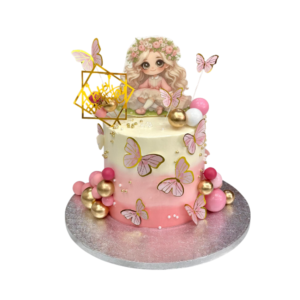 pink dreamy doll cake