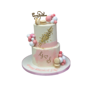 Pink & Golden Pearl Theme Cake