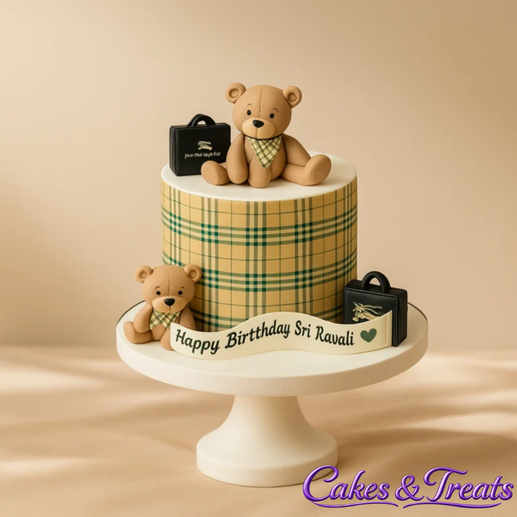 burberry theme cake