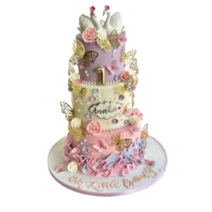 Swan and Butterfly Cake